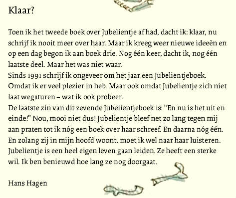 Het Nawoord uit Jubelientje speelt vals